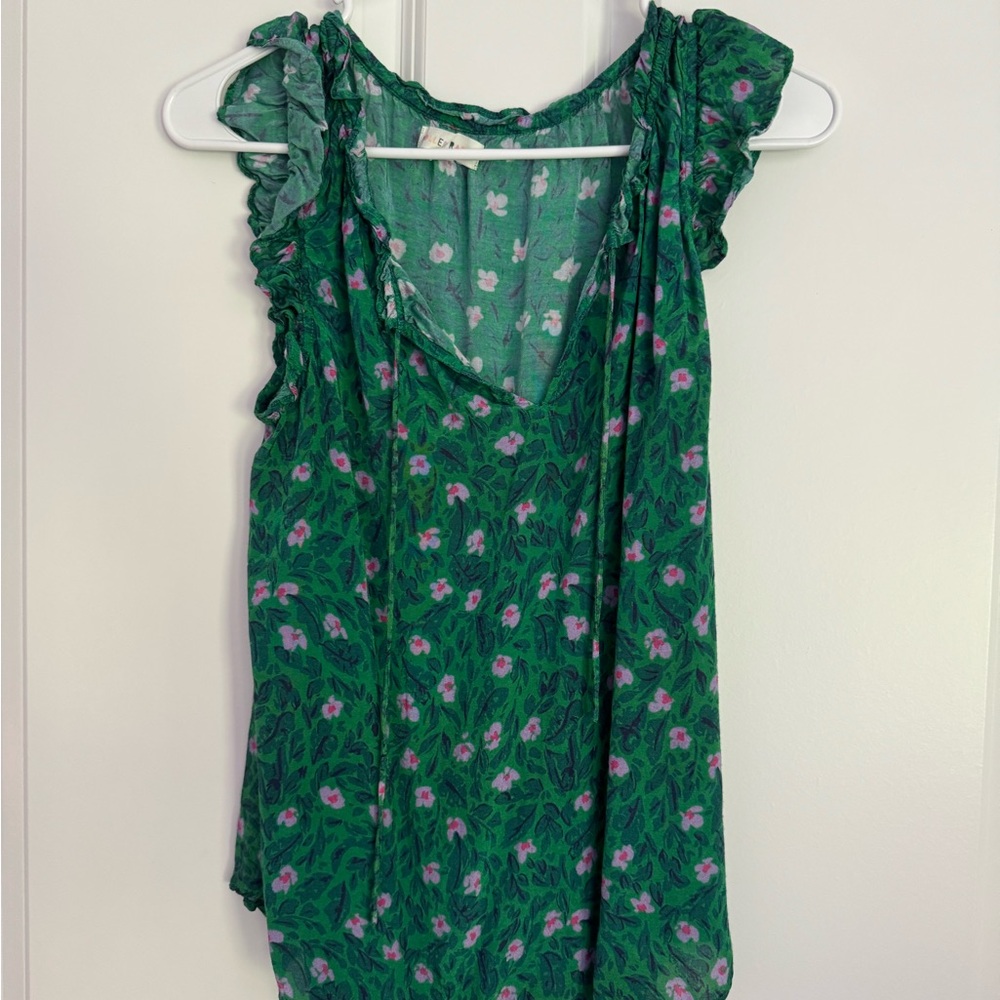 Floral Green Top